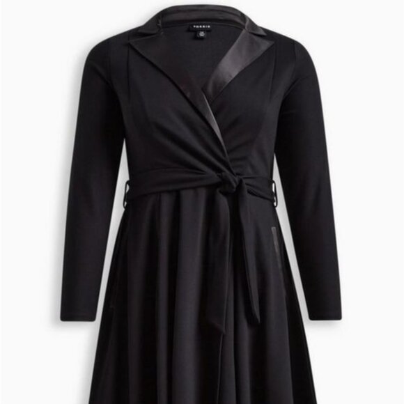 Torrid Mini Tuxedo Dress Black Size 28 - Picture 2 of 7